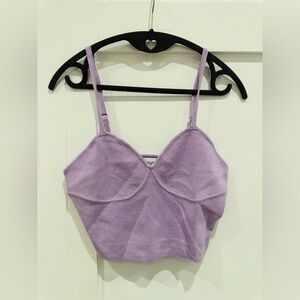 Lavender Knit Cropped Tank Top / Bralette from The Drop Size Small